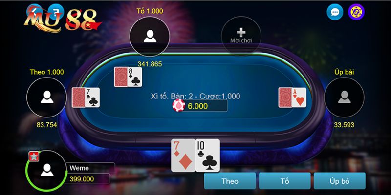 3 bí kíp cược bài Xì Tố Mu88 dễ thắng